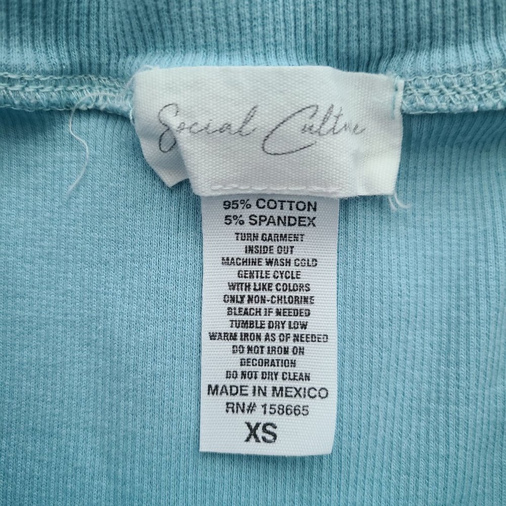 Aqua Ribbed Baby Tee - XS - Picture 11 of 11